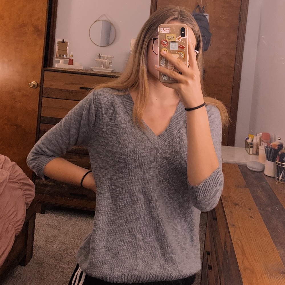 ⭐️Grey V-Neck Sweater⭐️
